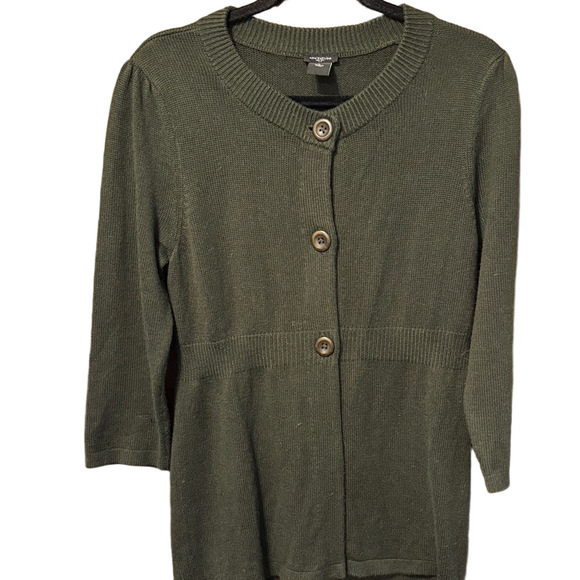 Ann Taylor Sweaters - Ann Taylor Olive Green Button-Down Cardigan Sweater